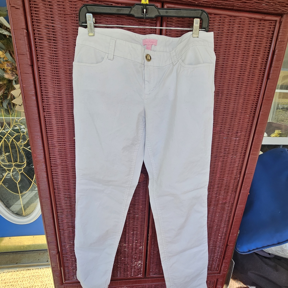 Lilly Pulitzer Cream Pants with Gold Button